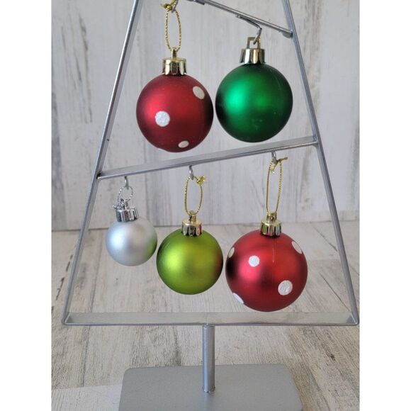 Silver Tree frame ball ornament glitter Xmas Decor figure - Picture 4 of 12